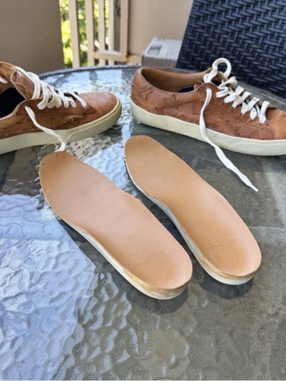 Saint Laurent Court Classic Tan Leather Star Sneakers - Size EU 40 (Insole 25,5) - Picture 6 of 11